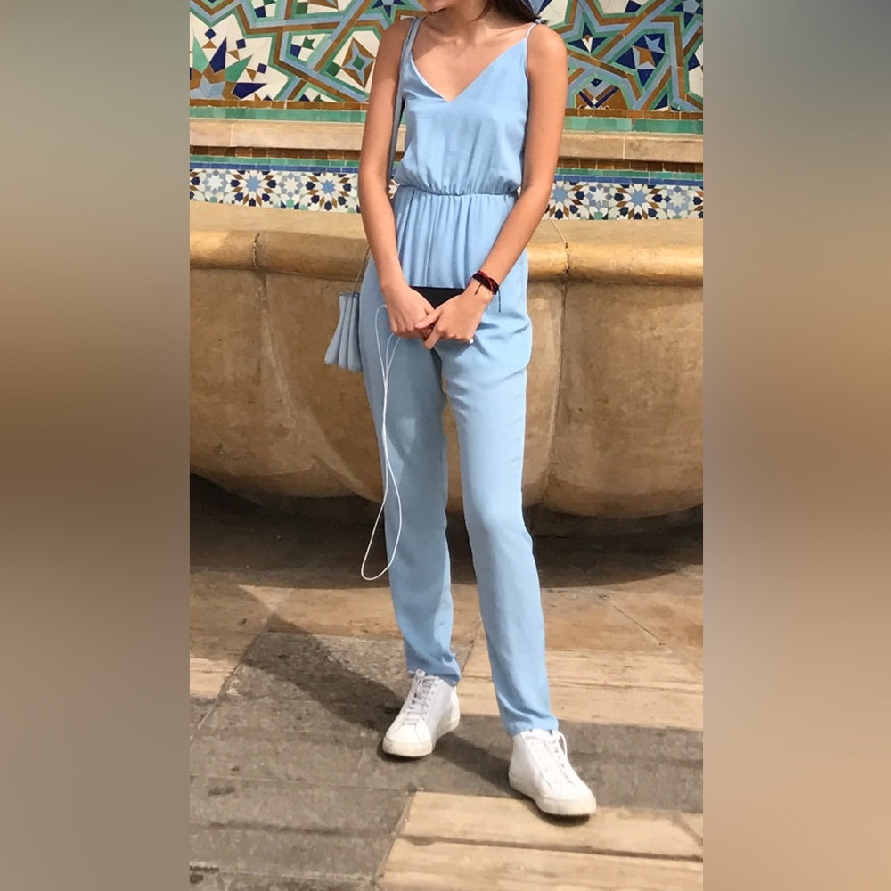 nasty gal baby blue romper